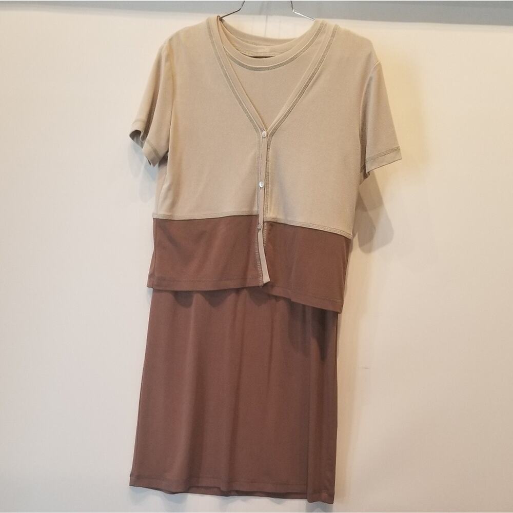 Carol Anderson 2 Piece Brown Vintage Dress Sleevelss Dress‎ & Jacket M
